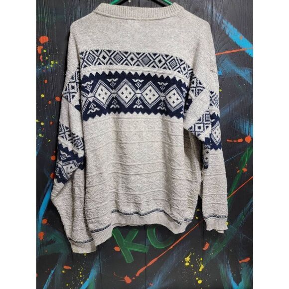 Vintage Alpine Ridge‎ Rugged Wear Abstract Cotton Sweater #021 - Picture 3 of 3